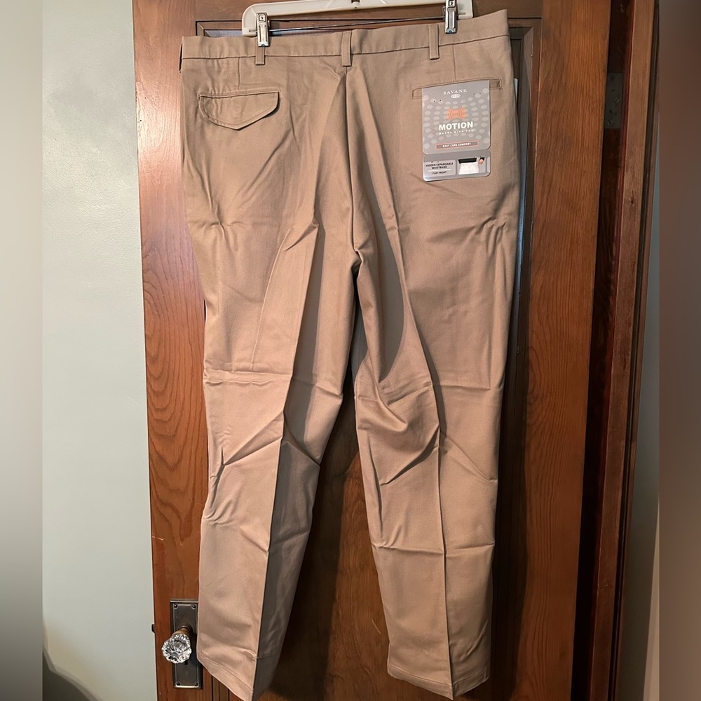 NWT Savane Men’s Flat Front Pants 40Wx30L - Picture 9 of 9